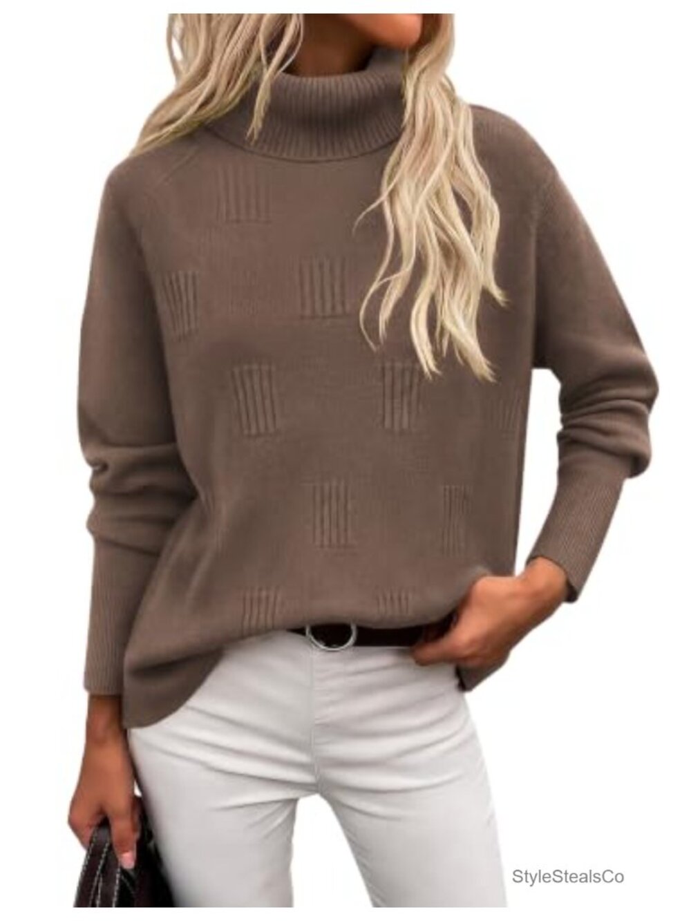 Ekouaer Women Turtleneck Sweater Long Sleeve Knit Pullover Fall Winter Top